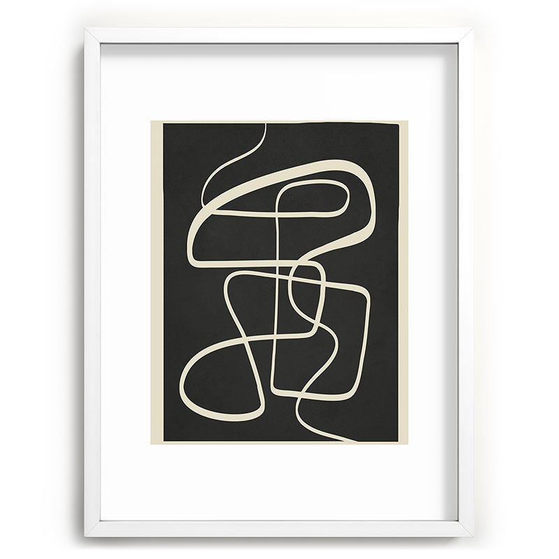 Modern Abstract Lines - Noir Framed Art Print Gallery Image 79