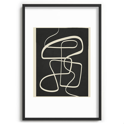Modern Abstract Lines - Noir Framed Art Print Gallery Image 62