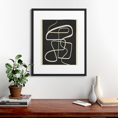 Modern Abstract Lines - Noir Framed Art Print Gallery Image 35