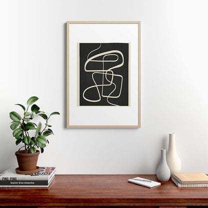 Modern Abstract Lines - Noir Framed Art Print Gallery Image 20