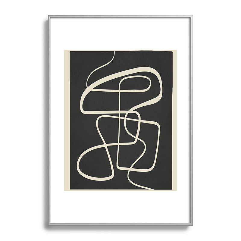 Modern Abstract Lines - Noir Framed Art Print Gallery Image 97