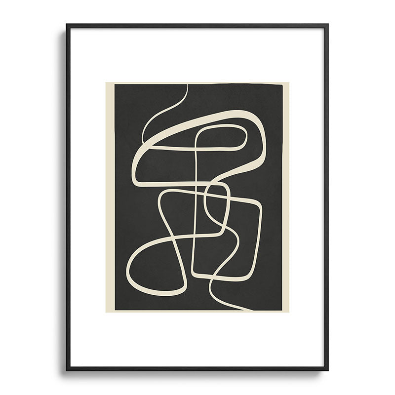 Modern Abstract Lines - Noir Framed Art Print Gallery Image 85