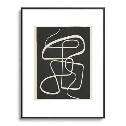 Modern Abstract Lines - Noir Framed Art Print Gallery Image 85
