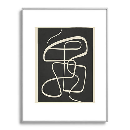 Modern Abstract Lines - Noir Framed Art Print Gallery Image 98