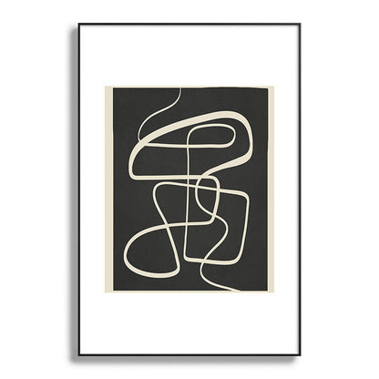 Modern Abstract Lines - Noir Framed Art Print Gallery Image 87