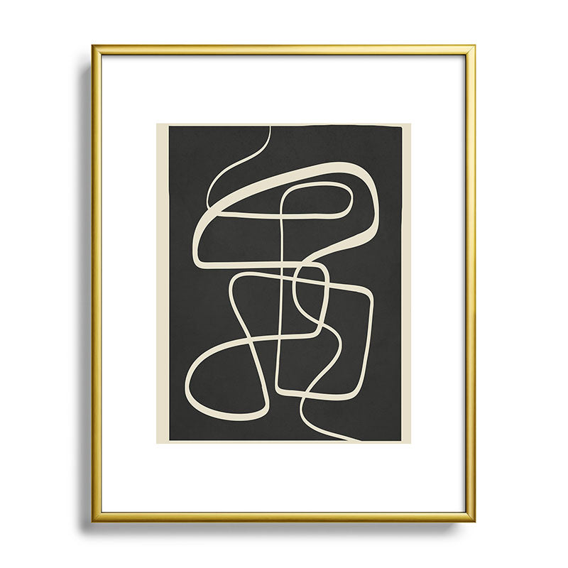 Modern Abstract Lines - Noir Framed Art Print Gallery Image 88