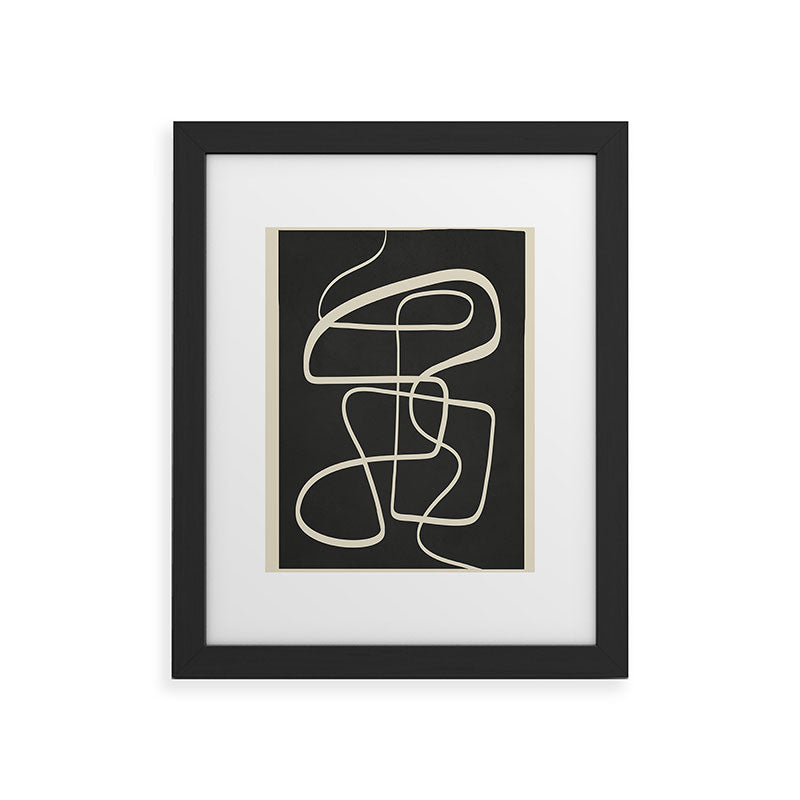 Modern Abstract Lines - Noir Framed Art Print Gallery Image 34