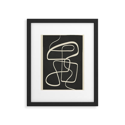 Modern Abstract Lines - Noir Framed Art Print Gallery Image 4