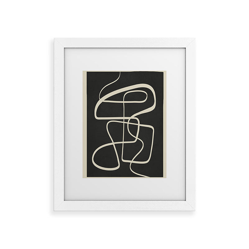 Modern Abstract Lines - Noir Framed Art Print Gallery Image 54