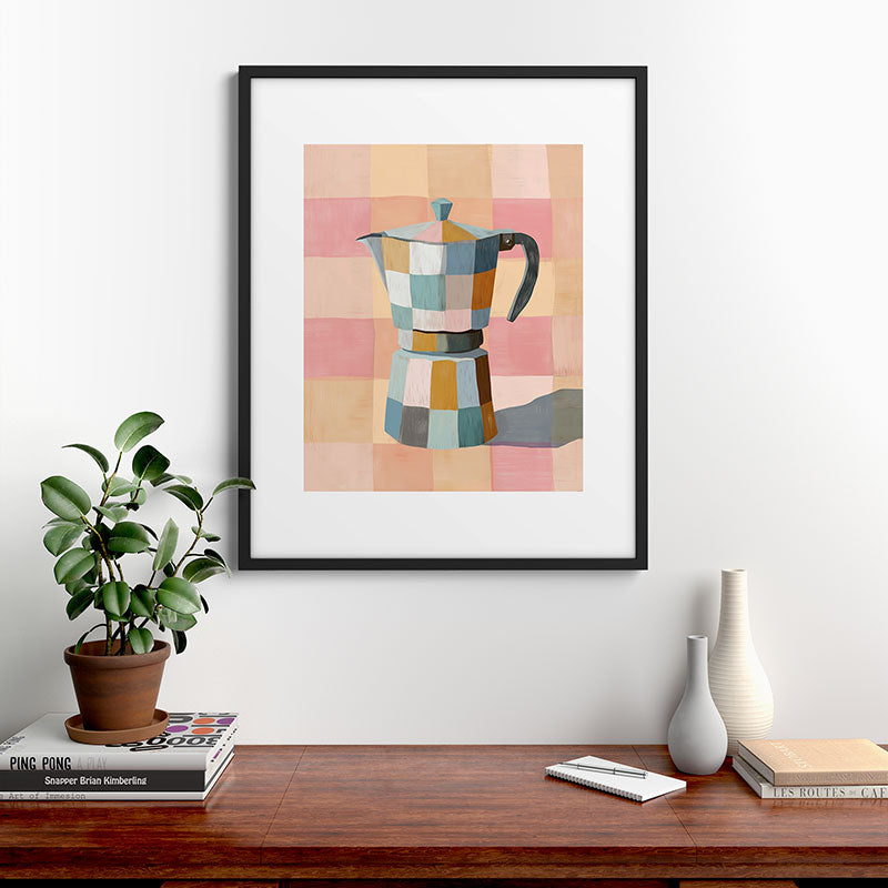 Patchwork Moka Pot Framed Art Print Gallery Image 7