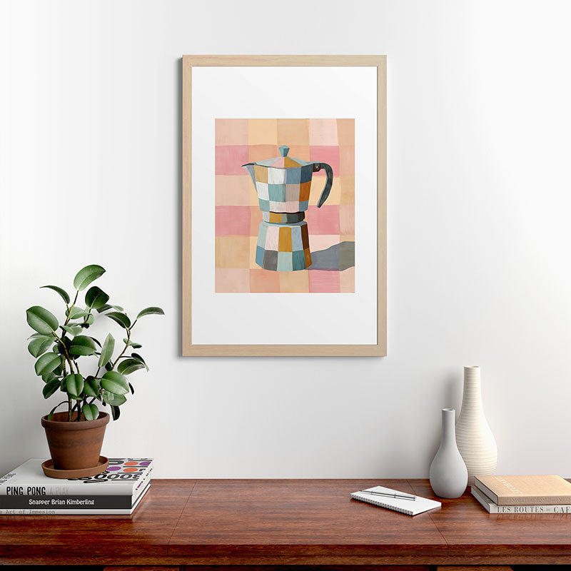 Patchwork Moka Pot Framed Art Print Gallery Image 48