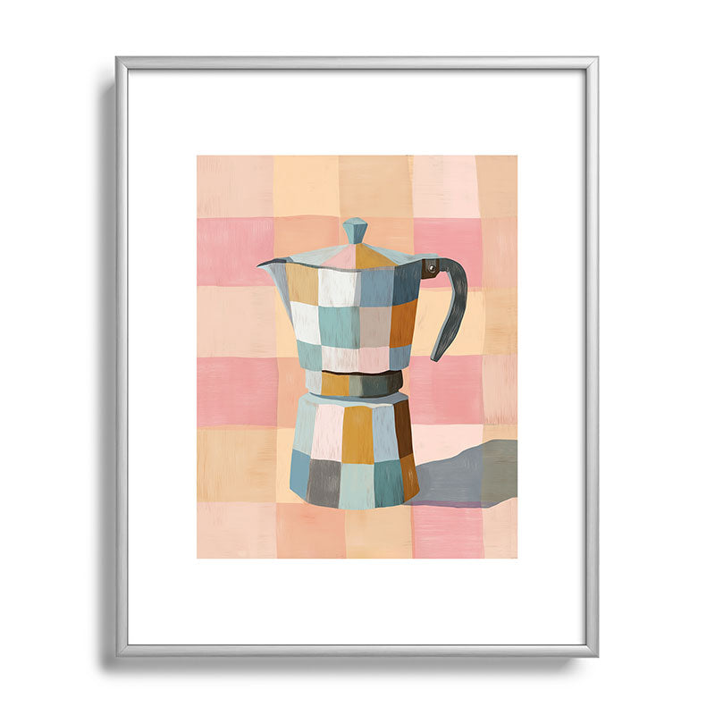 Patchwork Moka Pot Framed Art Print Gallery Image 95
