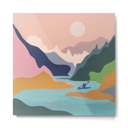 River Canyon Kayaking Metal Print Gallery Image 2
