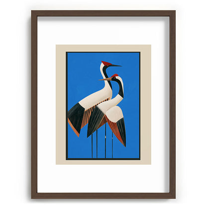 Stillness in Motion - Abstract Cranes in Blue Framed Art Print Gallery Image 67