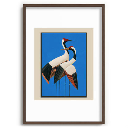 Stillness in Motion - Abstract Cranes in Blue Framed Art Print Gallery Image 68