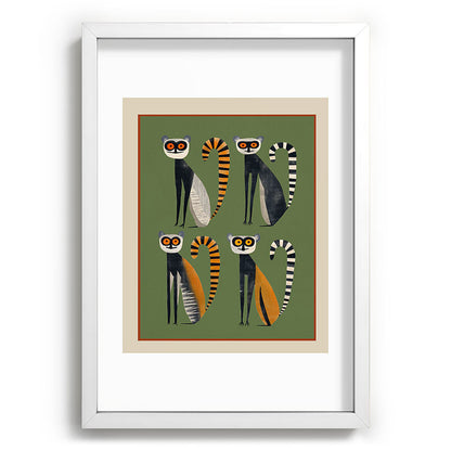 Striped Lemurs Framed Art Print Gallery Image 77