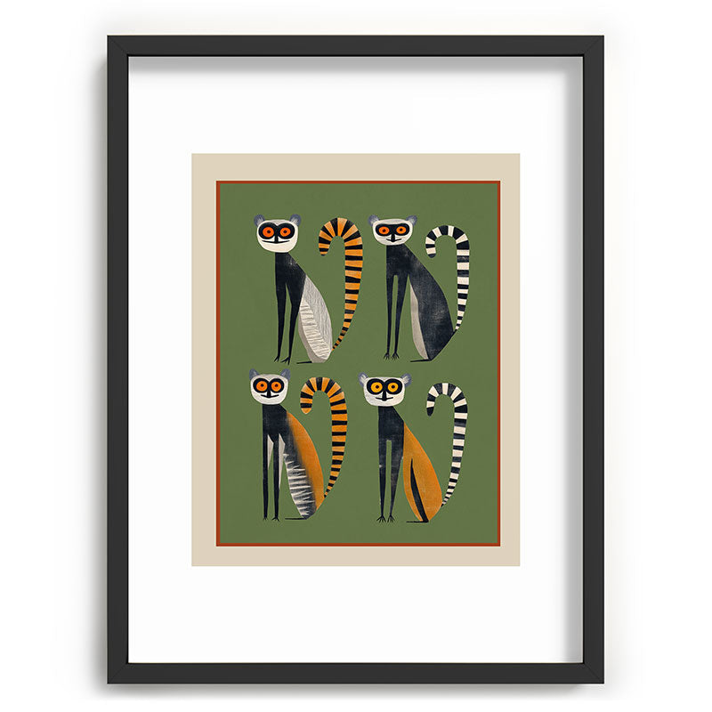 Striped Lemurs Framed Art Print Gallery Image 60