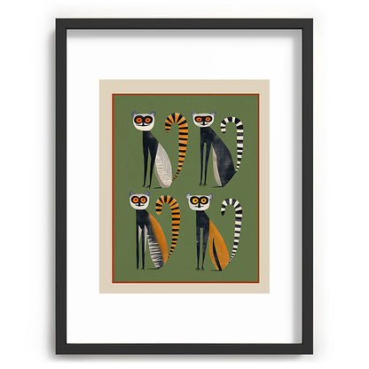 Striped Lemurs Framed Art Print Gallery Image 60