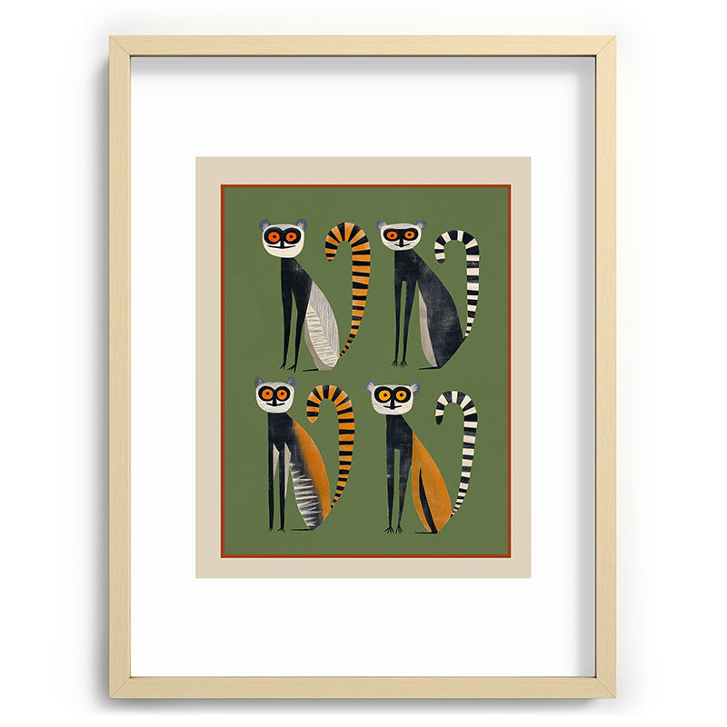 Striped Lemurs Framed Art Print Gallery Image 72