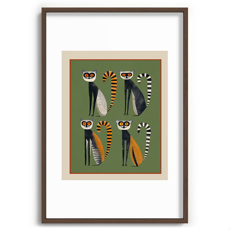 Striped Lemurs Framed Art Print Gallery Image 68