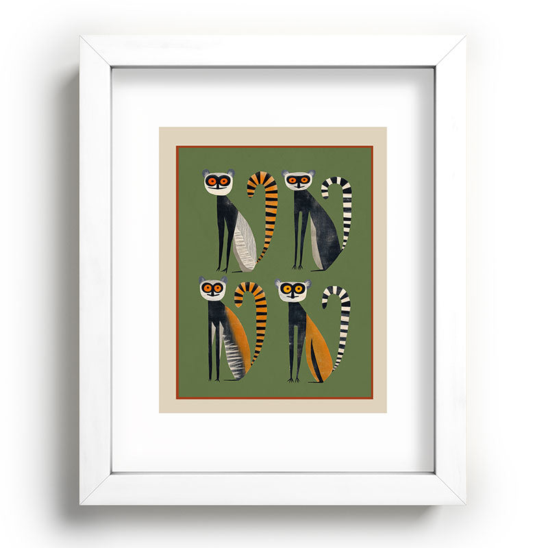 Striped Lemurs Framed Art Print Gallery Image 76