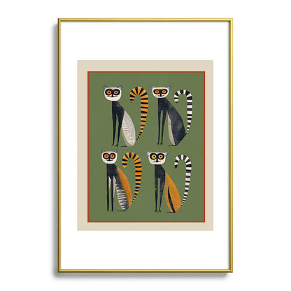 Striped Lemurs Framed Art Print Gallery Image 90