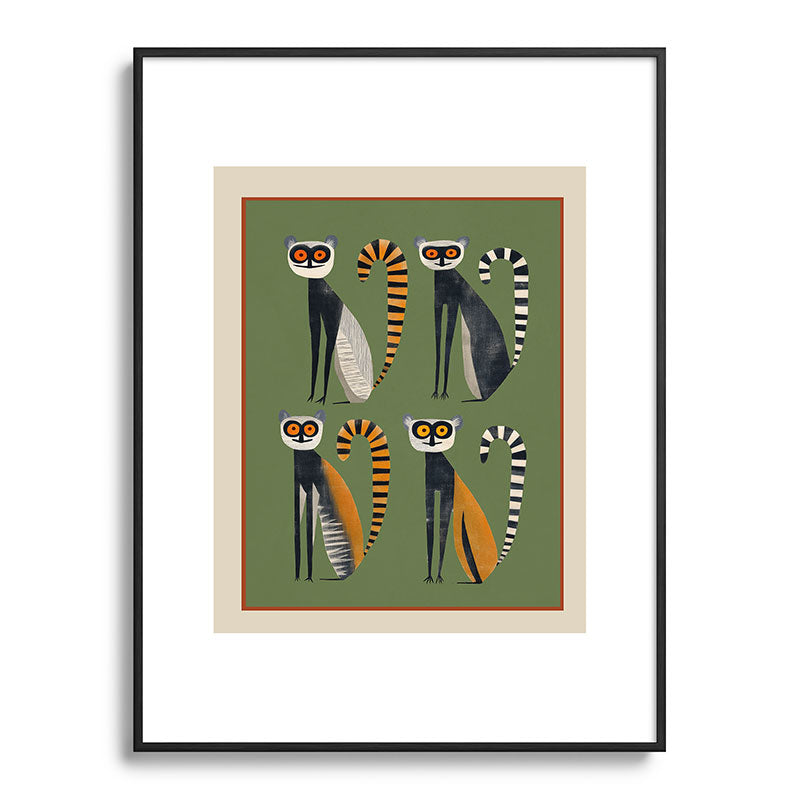 Striped Lemurs Framed Art Print Gallery Image 85