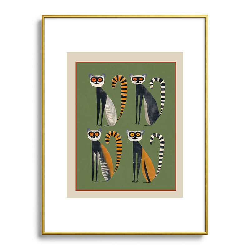 Striped Lemurs Framed Art Print Gallery Image 92
