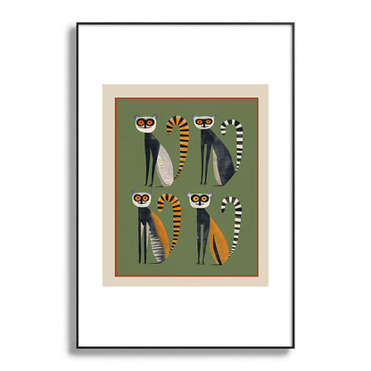 Striped Lemurs Framed Art Print Gallery Image 86