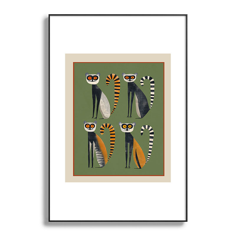 Striped Lemurs Framed Art Print Gallery Image 87