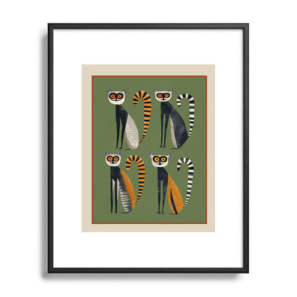 Striped Lemurs Framed Art Print Gallery Image 81