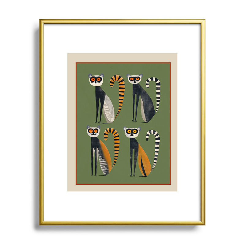 Striped Lemurs Framed Art Print Gallery Image 89