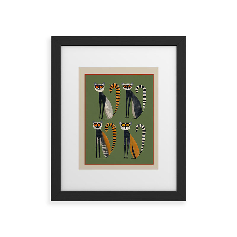 Striped Lemurs Framed Art Print Gallery Image 32