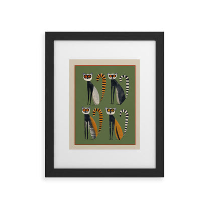 Striped Lemurs Framed Art Print Gallery Image 32