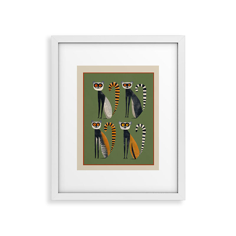 Striped Lemurs Framed Art Print Gallery Image 22