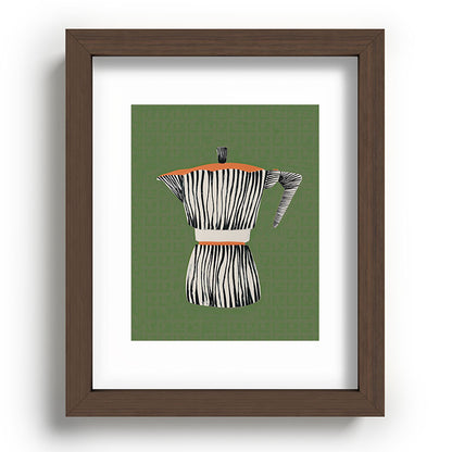 Zebra Moka in Olive Framed Art Print Gallery Image 64