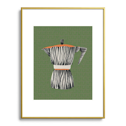 Zebra Moka in Olive Framed Art Print Gallery Image 91