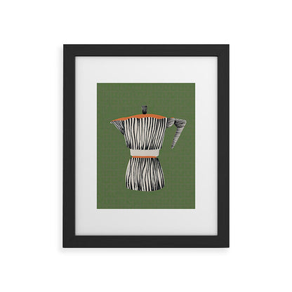 Zebra Moka in Olive Framed Art Print Gallery Image 33