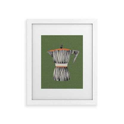 Zebra Moka in Olive Framed Art Print Gallery Image 53