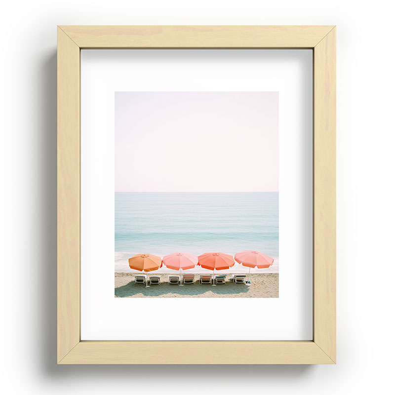 Beach Umbrella Pastel Minimalist AI Photography Framed Art Print Gallery Image 69