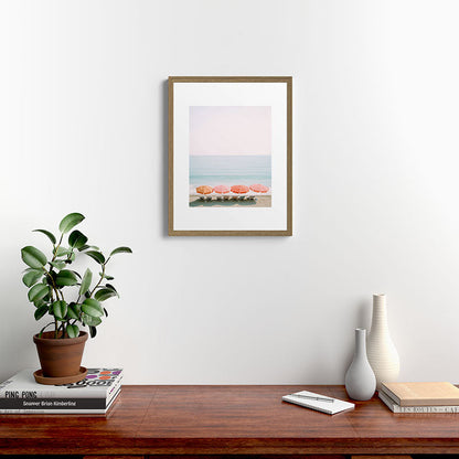 Beach Umbrella Pastel Minimalist AI Photography Framed Art Print Gallery Image 12