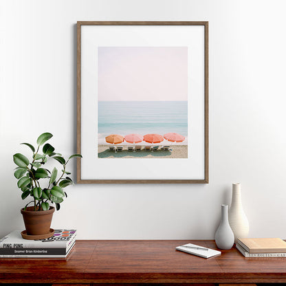Beach Umbrella Pastel Minimalist AI Photography Framed Art Print Gallery Image 14
