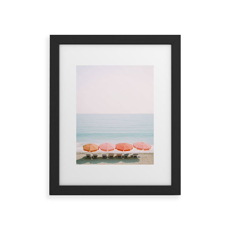Beach Umbrella Pastel Minimalist AI Photography Framed Art Print Gallery Image 30