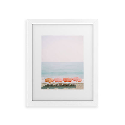 Beach Umbrella Pastel Minimalist AI Photography Framed Art Print Gallery Image 53