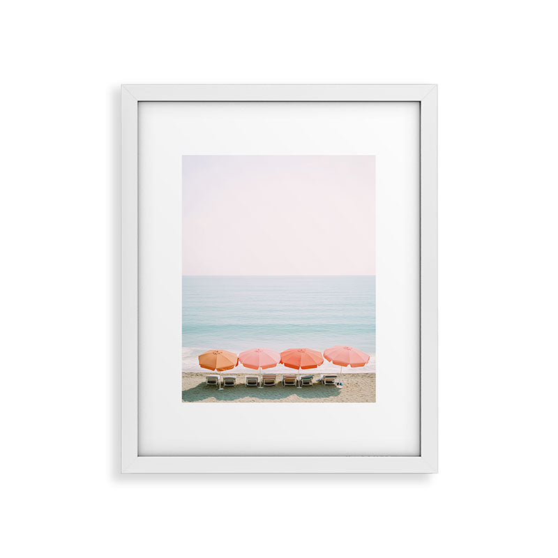 Beach Umbrella Pastel Minimalist AI Photography Framed Art Print Gallery Image 26