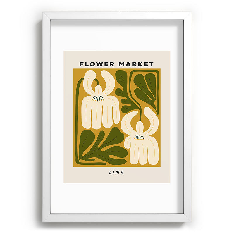 Flower Market Lima, Retro Eclectic Floral Print Framed Art Print Gallery Image 77