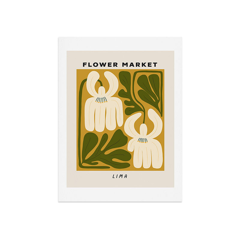 Flower Market Lima, Retro Eclectic Floral Print Art Print Gallery Image 7