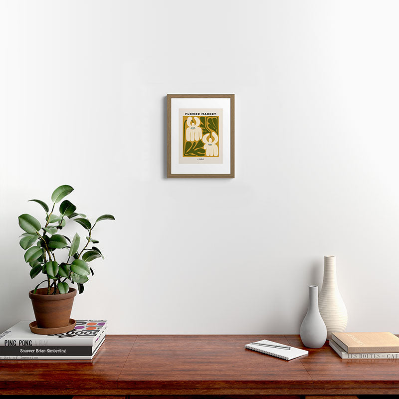 Flower Market Lima, Retro Eclectic Floral Print Framed Art Print Gallery Image 9