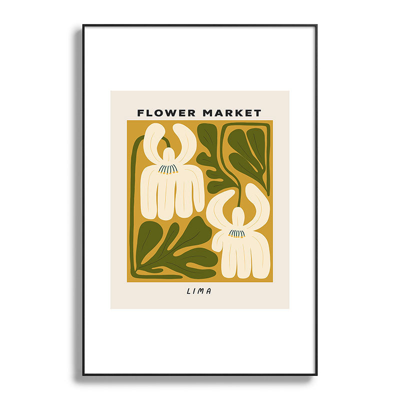 Flower Market Lima, Retro Eclectic Floral Print Framed Art Print Gallery Image 86