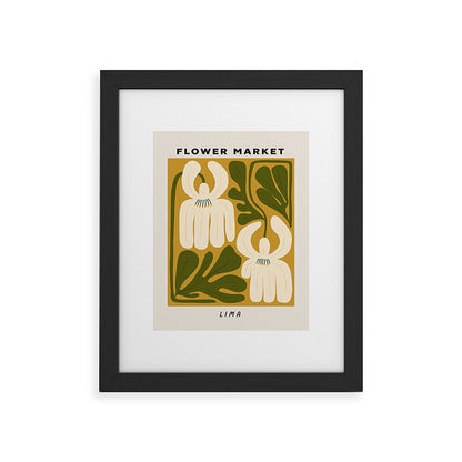 Flower Market Lima, Retro Eclectic Floral Print Framed Art Print Gallery Image 34